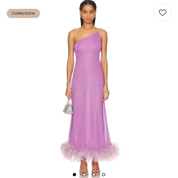 Oséree Lumiere Plumage One Shoulder Dress (Glicine) - Picture 1 of 2